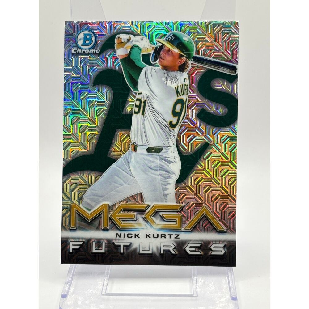 2025 Bowman Chrome Nick Kurtz Mega Futures Refractor Oakland As Case Hit ROY